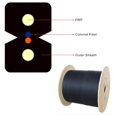 GJXFH-2 Optik Fiber İnternet Kablosu Tek Modlu Çift Yönlü Fiber Optik Kablo 2 Çekirdek FRP Gücü