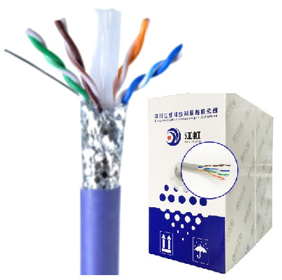200m/Rulo 100m/Rulo Bakır Kaplı Alüminyum Cat6 Sftp Cat6a Kablo PVC PE Kılıf